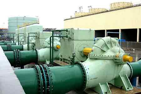 KPS系列單級雙吸離心泵在鎮海煉化使用現場